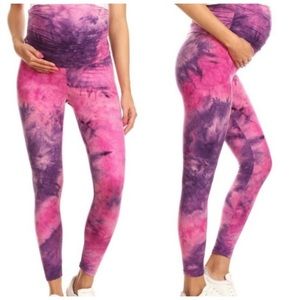 NWT! Pink Tie Dye Maternity Leggings S M L
